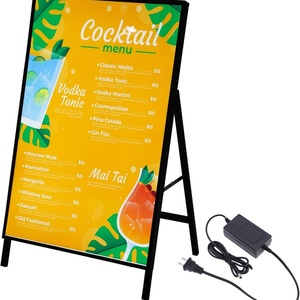 Support d'affichage publicitaire LED ultra-fin en forme de A pour affiches de trottoir, cadre pour affiches de films, support de signalisation, boîte lumineuse publicitaire pour intérieur et extérieur - Product Image 1
