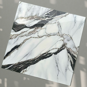 60x60 Altın Renkli Lüks Mermer Görünümlü Porselen Karo Parlak Cilalı Sırlı Yüzeyli Karo Oturma Odası Zemini - Product Image 5