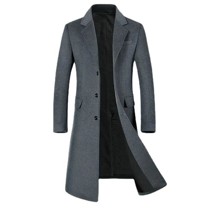 Новое поступление 2022, шерстяное пальто, мужские корейские длинные шерстяные пальто