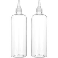Bouteille souple transparente/ambre/bleue de 8 oz et 16 oz avec bouchon torsadé pour les cheveux