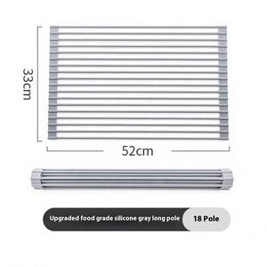 Scaffale in Silicone per Cucina con Tapparella Drenante, Filtro <span class=keywords><strong>Acqua</strong></span> e Tappetino Termoisolante per Uso Domestico Sotto il Lavello - Product Image 3