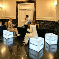 Cube lumineux LED personnalisé avec logo, RGB, rechargeable, pour la location d'événements, les fêtes, les locations de meubles, cube lumineux LED