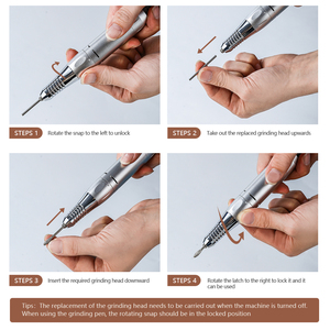 Perceuse à ongles <span class=keywords><strong>électrique</strong></span> <span class=keywords><strong>professionnelle</strong></span> 45000 tr/min <span class=keywords><strong>lime</strong></span> à ongles Rechargeable avec 6 pièces forets à ongles pour salon usage domestique - Product Image 6