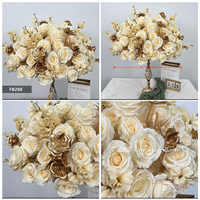 Arrangement floral en soie pour centre de table de mariage, bouquet décoratif, fleurs artificielles d'hortensia vert et blanc