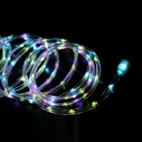 Guirlandes lumineuses LED fines intelligentes RGB imperméables IP65 pour extérieur, 28V, PVC, découpables, avec application contrôlée par Wi-Fi