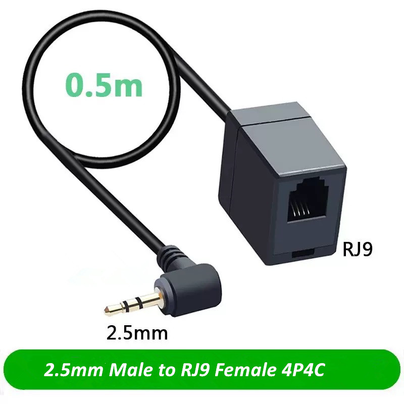 Visbr RJ9 To 2.5mm Headset Adapter Cable - Connect Office Phones To 2.5mm Jack (8 Inch) 2 thumbnail image
