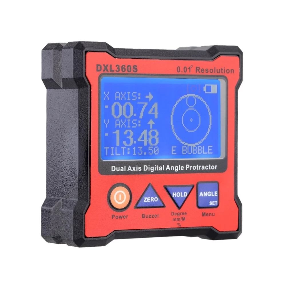 DXL360S Angle Ruler Inclinometer Dual Axis Level Measure Box Digital Protractor