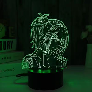 Touch Remote Control AAA Battery & USB Powered Acrylic LED Night <b>Lamp</b> One Piece Anime Figure Dimmable <b>Bedroom</b> Light - Product Image 2