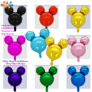 Ballon en aluminium de 18 pouces, tête de Mickey multicolore, pour fête d'<span class=keywords><strong>anniversaire</strong></span> sur le thème des enfants, décoration de bébé, vente en gros - Product Image 1