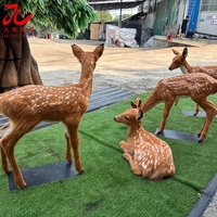 Modèle d'animal artificiel fait main en forme de cerf avec son et mouvements pour exposition commerciale en centres commerciaux et décoration de musées