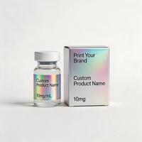 Boîtes de stockage de peptides à double flacon avec design holographique personnalisé, 3 ml, 10 ml, boîte en carton avec étiquettes adhésives imprimées personnalisées