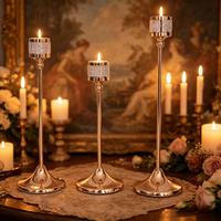 Décoration de mariage : Bougeoir en fer rose doré fait main, style européen, ornement romantique, or transfrontalier