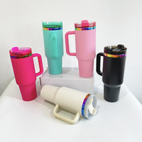 USA RTS 40oz grande capacité arc-en-ciel plaqué isolation sous vide gobelet voyage en plein air sport bouteille d'eau tasses pour Laser holographique