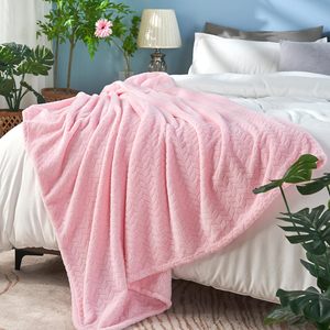 100X150 CM Baby <strong>Pink</strong> <strong>Throw</strong> Blanket Super Soft Flannel Cozy Blankets &amp; <strong>Throw</strong> for Adults Warm Plush Blankets for All Season - Product Image 3