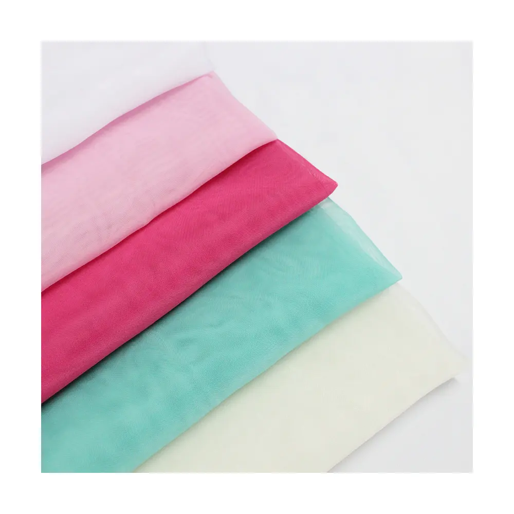 Proveedor profesional Doris Slub tela de tul 100% poliéster tela de cortina de gasa transparente tela textil para el hogar
