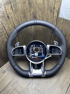 Volante in Pelle Nera Semi-Perforata con Inserti in Carbonio per <span class=keywords><strong>Mercedes</strong></span> Benz <span class=keywords><strong>CLS</strong></span> <span class=keywords><strong>C257</strong></span> W205 C63 AMG W213 C238 W463 W464 W222 C217 - Product Image 6