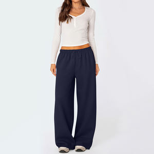 Hesayep personnalisé femmes polaire doublé pantalons de survêtement hiver chaud jambe large pantalons de survêtement Baggy pulls décontractés femmes - Product Image 4