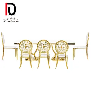 Modern Luxury Rectangle Stainless Steel Wedding Dining Table