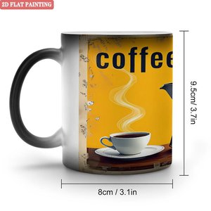 Modern Home Tabletop Magic Mug 11oz Frosted Black <b>Ceramic</b> Heat Sensitive <b>Cup</b> - Product Image 1