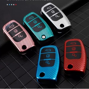 Cover per Chiavi in TPU con Texture in Fibra di Carbonio per Ford Fiesta 2013 <span class=keywords><strong>Focus</strong></span> Classic EcoSport, Protezione Bilaterale Anti-Impronta - Product Image 6