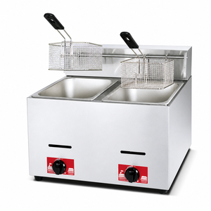 Commercial Countertop Double Tank Double <b>Basket</b> Gas Fryer LPG 6L+6L for Fried Chicken French Fries Snack Shop - Product Image 1