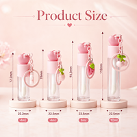 En stock : Tubes de brillant à lèvres, diverses tailles disponibles avec accessoires, conteneurs vides pour huile à lèvres, porte-clés rose, tubes de gloss à lèvres
