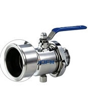 Vanne à boisseau sphérique manuelle sanitaire en acier inoxydable SS304, type Tri-Clamp, pour le traitement de l'eau, les boissons, les produits laitiers et pharmaceutiques