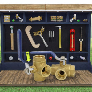 Válvula de Bola de Latón de 3 Vías con Rosca NPT Tipo T y Tipo L, Manual, OEM, 3/4 pulgadas - Product Image 3