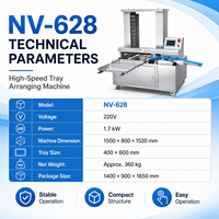 Nouvelle machine de tri et de chargement de plateaux électrique à commande PLC NV-628 haute vitesse pour ligne de boulangerie, traitement automatique de gâteaux, pâtisseries et farine