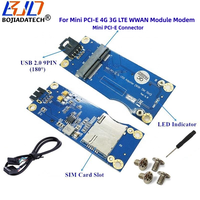 Adaptateur de module sans fil USB 2.0 9 broches pour carte mère vers Mini PCIe PCI-E MPCIe avec support pour 1 carte SIM pour modem 3G 4G LTE WWAN