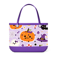 Sac fourre-tout personnalisé en EVA perforé, motif chapeau de sorcière et toile d'araignée pour Halloween, le plus vendu, fournisseur fiable en gros
