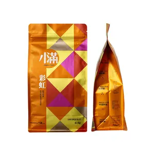 Paketi siyah kahve çanta alüminyum folyo şeker çanta mat düz alt plastik gıda PE kağıt ve fermuar ile Kraft Paper1kg 500g 250g