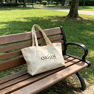 High quality Customized <b>Large</b> Cotton Shoulder Recycle Tote <b>Bag</b> with Embroidered logo for Grocery Storage Travel or <b>Beach</b> Use - Product Image 4
