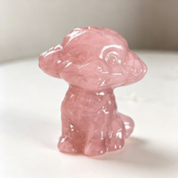 Figurine de chien Teddy en cristal naturel mélangé, 4,5 cm, sculptée à la main, statue de chiot en pierre de guérison, ornement animalier pour la décoration intérieure