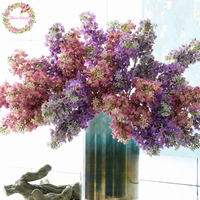 Arrangements floraux en gros, 2 tiges de fleurs artificielles au toucher réel, lilas bleu, violet, rose, pour décoration de mariage, centres de table