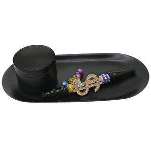 Narguilé Shisha conseils 50MM en alliage de Zinc herbe broyeur métal acier inoxydable plateau roulant fumer Accessroeis boîte ensemble fumer ensemble - Product Image 4