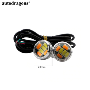 Feux de jour (DRL) 12V pour voiture, double couleur, type œil d'aigle, lampes de signalisation pour automobiles, DRL, accessoires de style automobile, phare LED œil d'aigle pour moto 23mm - Product Image 4
