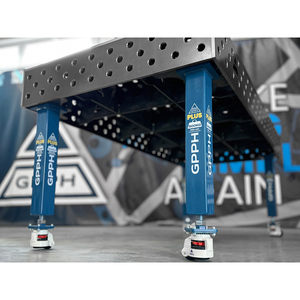 SteelPlus GPPH Banco de soldadura con ruedas de 3x1,48 m, 12mm de espesor, agujeros de 16mm, rejilla de 50x50mm - Product Image 3