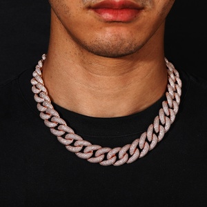 Catena di Lusso in Ottone Placcato Oro Rosa, Larghezza 20mm, Stile <span class=keywords><strong>Hip</strong></span> <span class=keywords><strong>Hop</strong></span>, Unisex, con Confezione Regalo, per Appassionati di Streetwear - Product Image 5