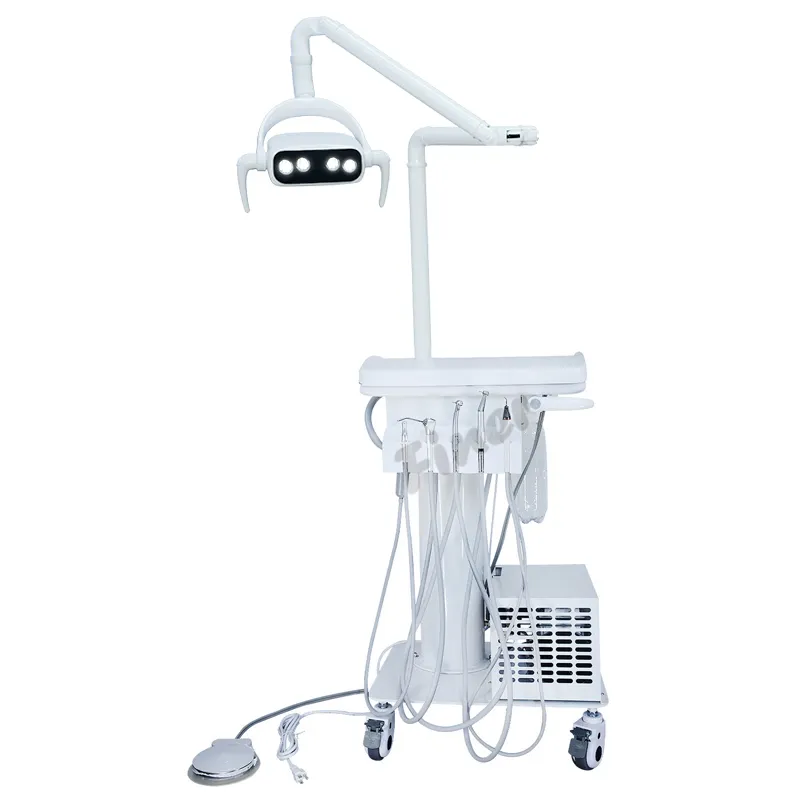 Salon Kecantikan Lampu LED Peralatan Dokter Hewan Dental Scaler Handpiece Portable Unit Kompresor Udara Built-In