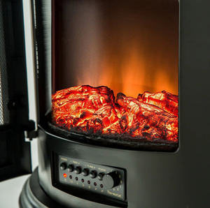 <span class=keywords><strong>Chimenea</strong></span> <span class=keywords><strong>Eléctrica</strong></span> Interior Independiente de Acero, Tradicional, con Frente Curvo, Estufa <span class=keywords><strong>Panorámica</strong></span>, Calentador Portátil Sin Control Remoto - Product Image 4