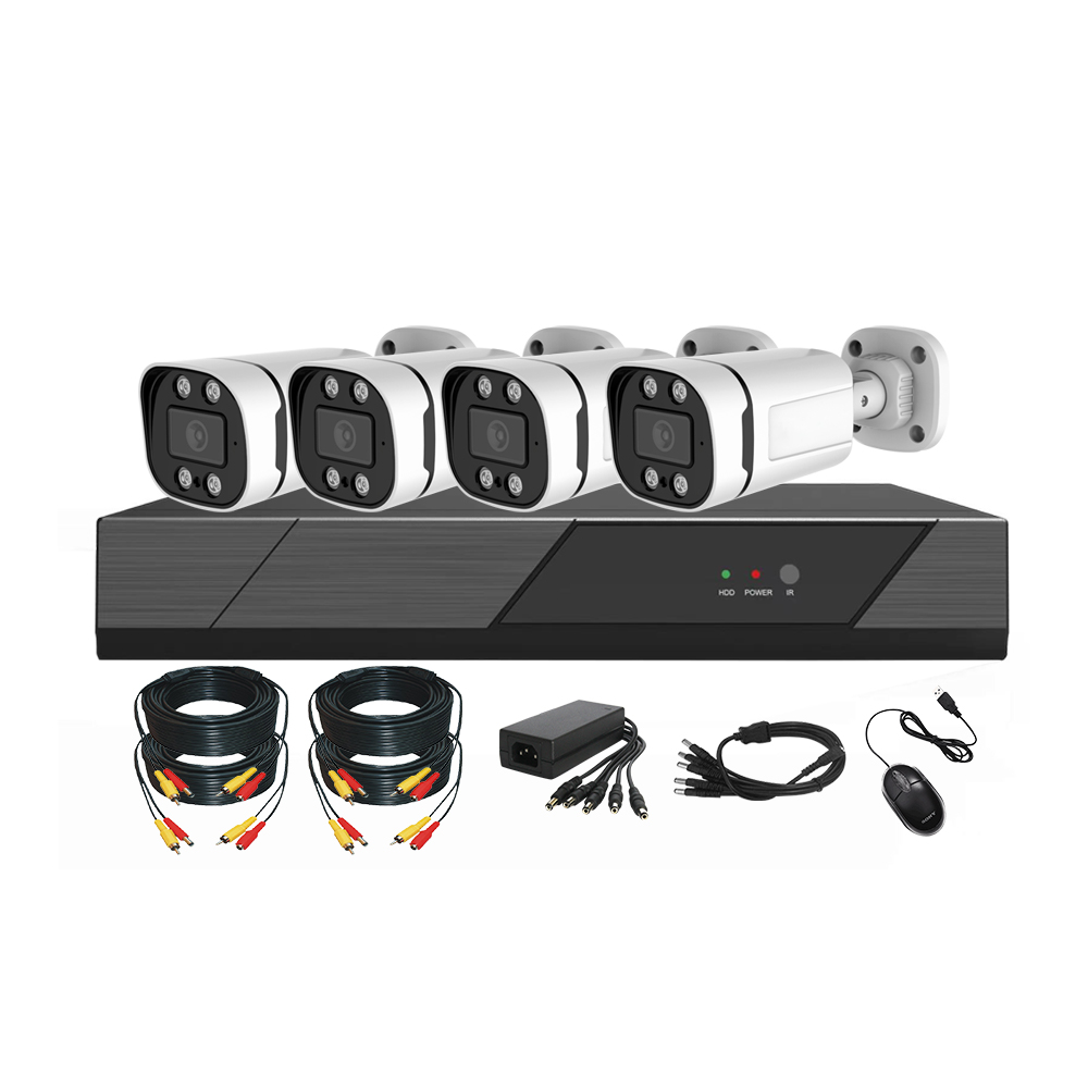 Оригинальный заводской комплект AHD 4ch cctv dvr, полноцветная камера ночного видения с белым светодиодом, система видеонаблюдения