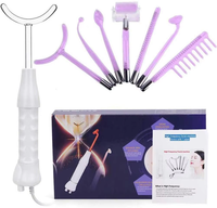 Appareil facial haute fréquence économique et portable avec 7 tubes galvaniques en verre