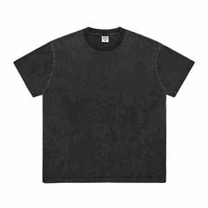 T-shirt à manches courtes décontracté pour homme KITE, en coton pur, uni, lavé, style vintage, coupe ample - Product Image 1