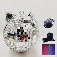 Boule Disco Amusante Chat Argenté, Cercle Réfléchissant Style Disco, Ornement Globe en Verre Argenté, Éclairage de Scène
