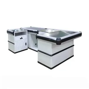 Manufacturer automatic checkout counters with conveyor belt rotating bag holder plastic part and acce
