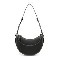 Sac bandoulière demi-lune tendance en cuir PU imperméable style vintage pour femmes