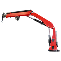 Grue à flèche articulée montée sur camion de 6 tonnes, grue mobile hydraulique pliable antichoc pour travaux municipaux