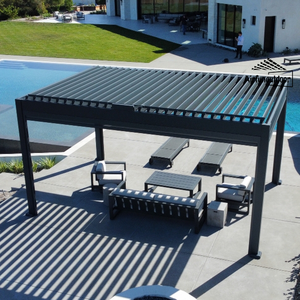 Moderno 4x4 Motorizado Gazebo Impermeable Aluminio Pérgola Kit LED Accesorios Opcional Eléctrico para Exterior Cabana Turquía - Product Image 4