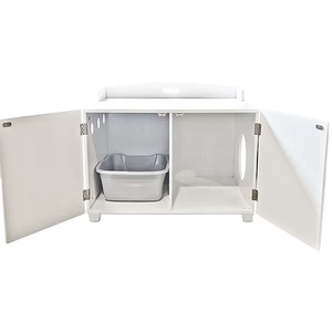Moderne Beistell tisch Holz Haustier Möbel Katzen haus nach Hause Katze Katzen toilette mit zwei Türen - Product Image 2
